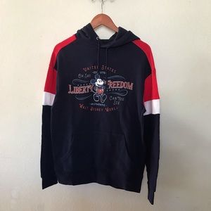 New Mickey Mouse Disney red white and blue hoodie